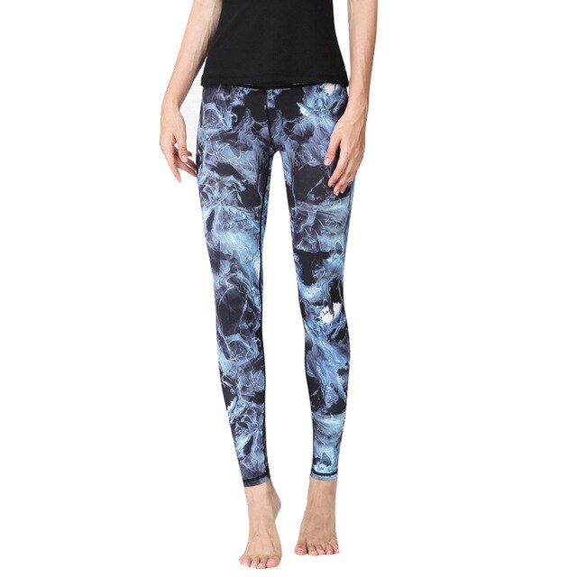 Digital Printing Design Long Pants Women Fashion High-waist Hip Stretch Running Fitness Yoga Pants Sport Wind #G20