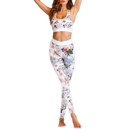 Floral Printed Sport Suit Women Fitness Suit Gym Clothing Women's Tracksuit Tracksuit Running Yoga Set Sports Bra + Leggings