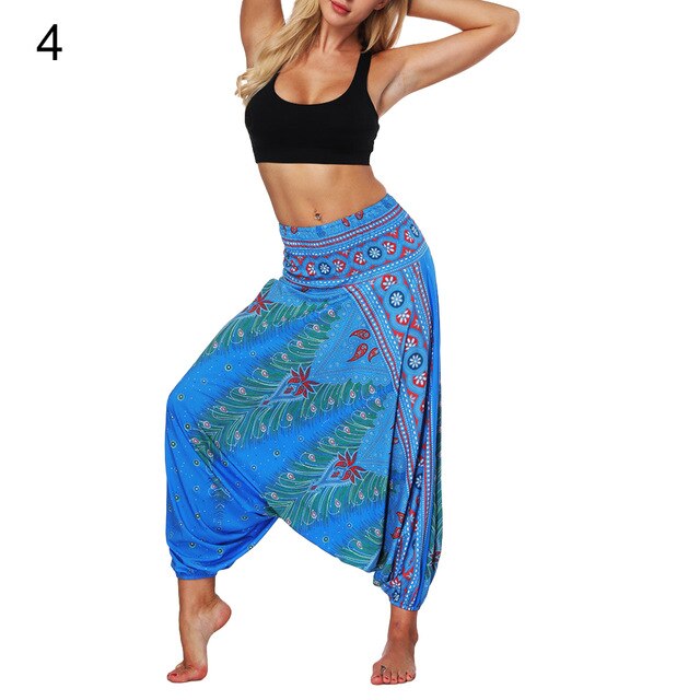 Boho Women Aladdin Harem Pants Belly Dance Yoga Hippie Wide Leg Trousers Slacks