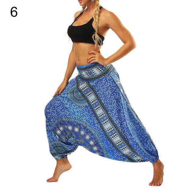Boho Women Aladdin Harem Pants Belly Dance Yoga Hippie Wide Leg Trousers Slacks