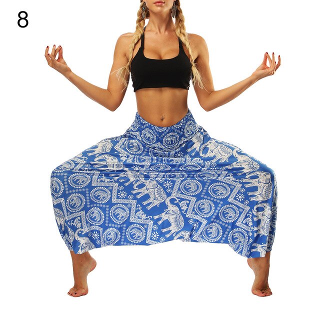 Boho Women Aladdin Harem Pants Belly Dance Yoga Hippie Wide Leg Trousers Slacks