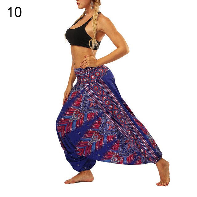 Boho Women Aladdin Harem Pants Belly Dance Yoga Hippie Wide Leg Trousers Slacks