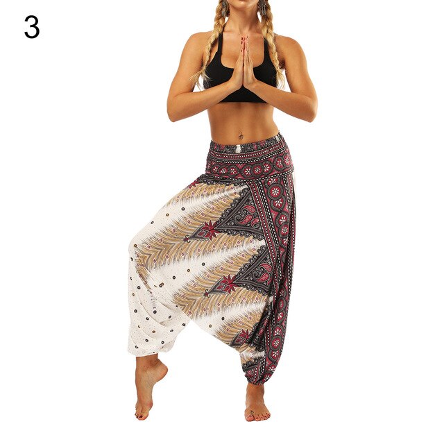 Boho Women Aladdin Harem Pants Belly Dance Yoga Hippie Wide Leg Trousers Slacks